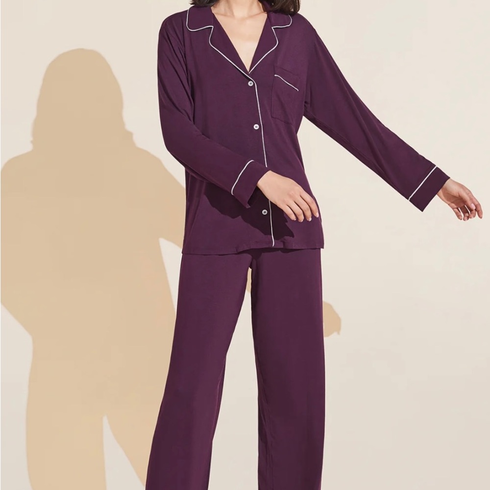 Eberjey long sleeve & pant pajama. Size large. Plum